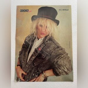 Vintage Rock beat Pinup Featuring C.C. DeVille - Black Hat & Blonde Hair